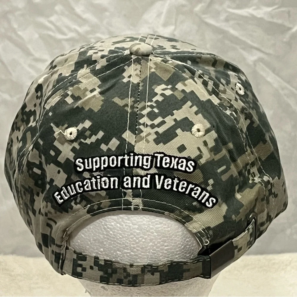 Texas Lottery Adjustable Camouflage Cap in support of Texas Education & Veterans